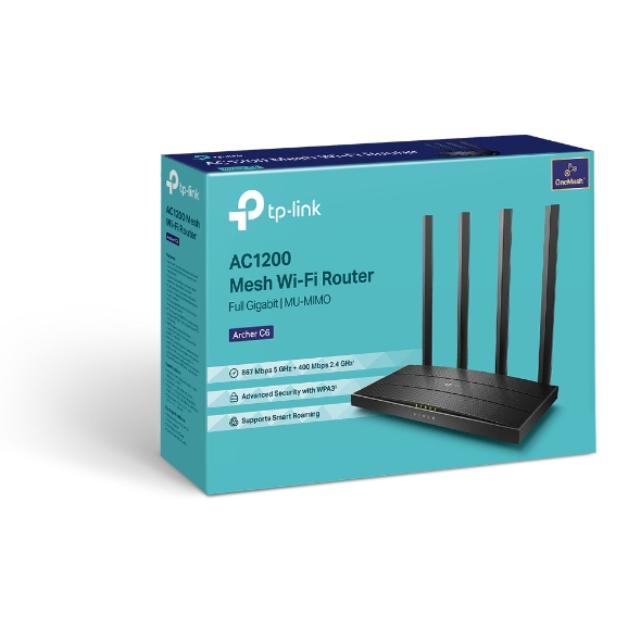 Tenda AC1200 Dual Band WiFi Router, High Speed Wireless Internet Router  with Smart App, MU-MIMO for Home (AC6),Black