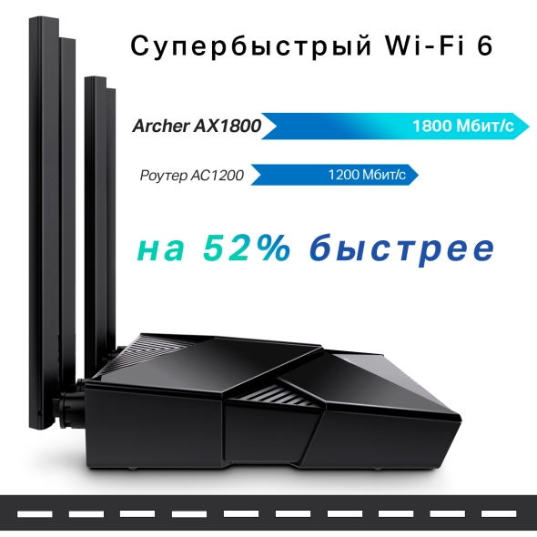 AX1800 Беспроводной двухдиапазонный маршрутизатор Wi-Fi 6 6