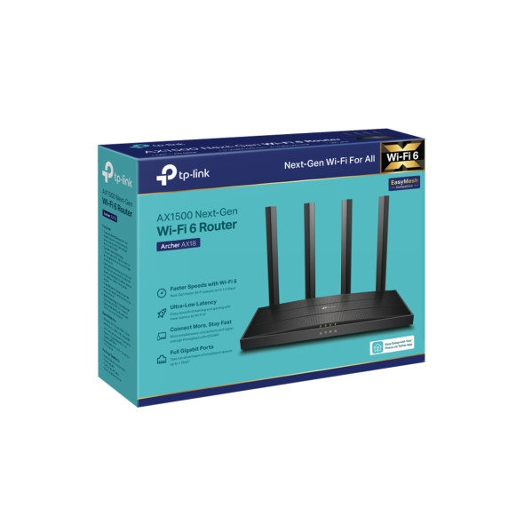 Двухдиапазонный гигабитный роутер Wi‑Fi AX1500 с поддержкой Mesh 11