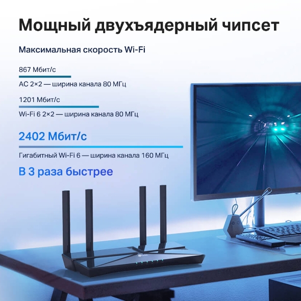 Двухдиапазонный гигабитный роутер Wi‑Fi AX3000 с поддержкой Mesh 7
