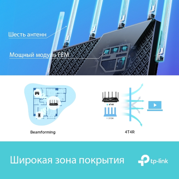 AX5400 Беспроводной двухдиапазонный маршрутизатор Wi-Fi 6 7