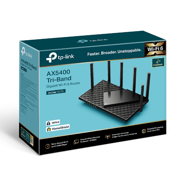 Archer AX75, AX5400 Tri-Band Wi-Fi 6 Router