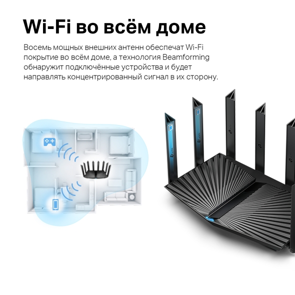 Двухдиапазонный роутер Wi‑Fi AX6000 с портом WAN/LAN 2,5 Гбит/с и поддержкой Mesh 6