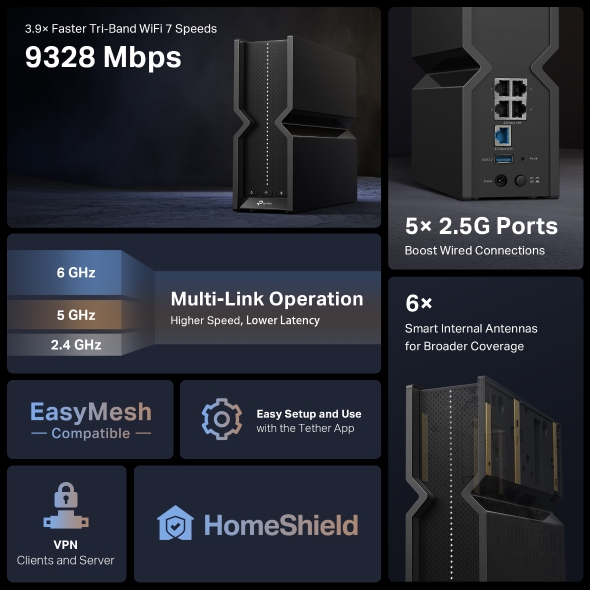 BE9300 Tri-Band Wi-Fi 7 Router 5