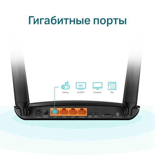 AC1200 Двухдиапазонный гигабитный 4G+ Cat6 Wi‑Fi роутер 8