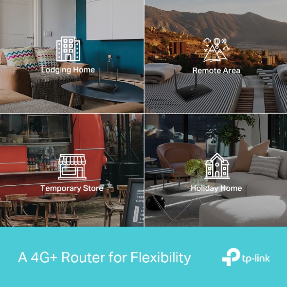 TP-Link Box, Routeur 4G+ LTE Cat.6 300 Mbps WiFi AC 1200 Mbps, 2 x