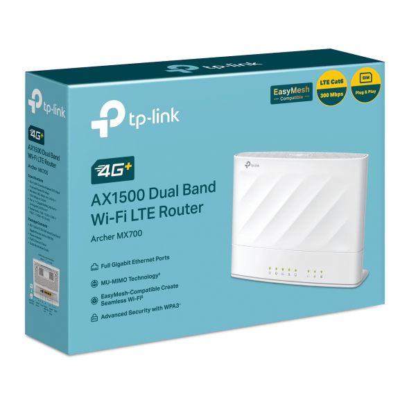Router LTE 4G+, dwupasmowe Wi-Fi AX1500 5