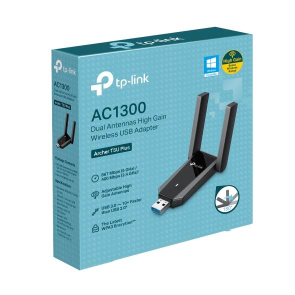 USB Wi-Fi AC1300 Hai Ăng-ten Độ Lợi Cao 10