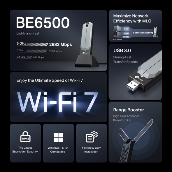 BE6500 Wi-Fi 7 High Gain Wireless USB Adapter 4