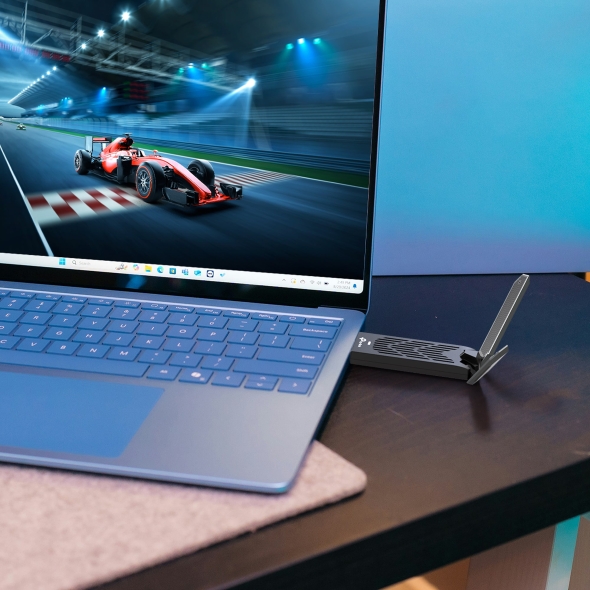 Trzypasmowa, bezprzewodowa karta sieciowa USB dużego zasięgu, Wi-Fi 7 BE6500 4