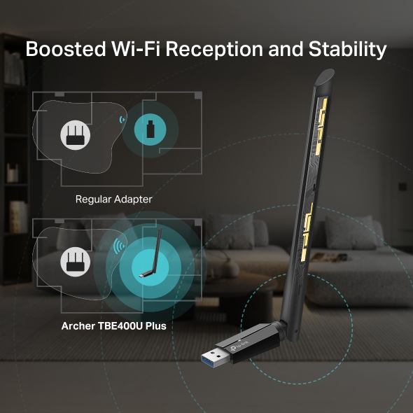 BE6500 Tri-Band Wi-Fi 7 High Gain Wireless USB Adapter 8