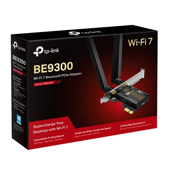TP-Link - TP-LINK ARCHER TBE550E　BE9300 Wi-Fi 7 Archer TBE550E | BE9300 Wi-Fi 7 Bluetooth 5.4 PCIe Adapter