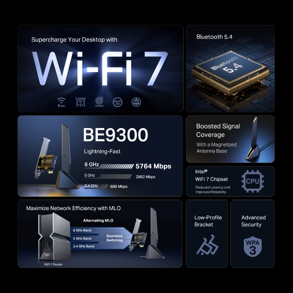 BE9300 Wi-Fi 7 Bluetooth PCIe Adapter 4