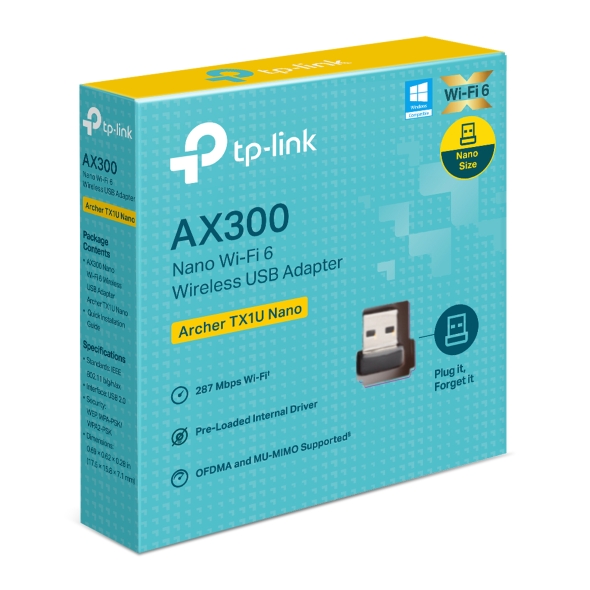 Nano adattatore USB Wi-Fi 6 AX300 8