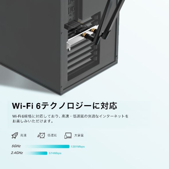 AX1800 Wi-Fi 6 Bluetooth 5.2 PCIeアダプター