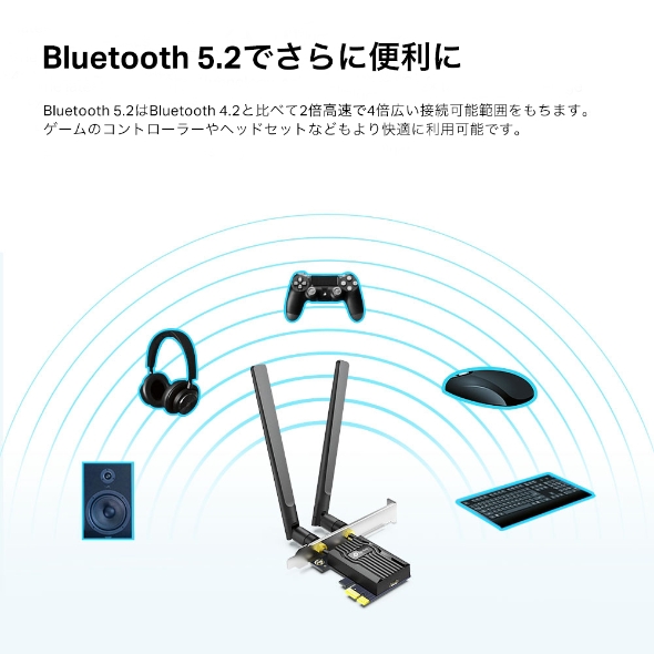AX1800 Wi-Fi 6 Bluetooth 5.2 PCIeアダプター 4