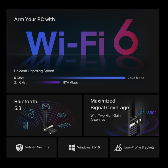 AX3000 Wi-Fi 6 Bluetooth 5.0 PCIe Adapter 3