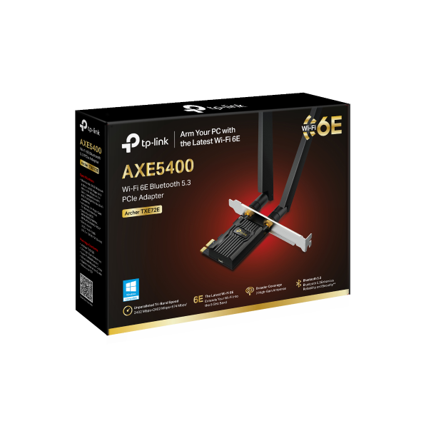 Archer TXE72E, Adaptateur PCIe WiFi 6E AXE5400 Bluetooth 5.2