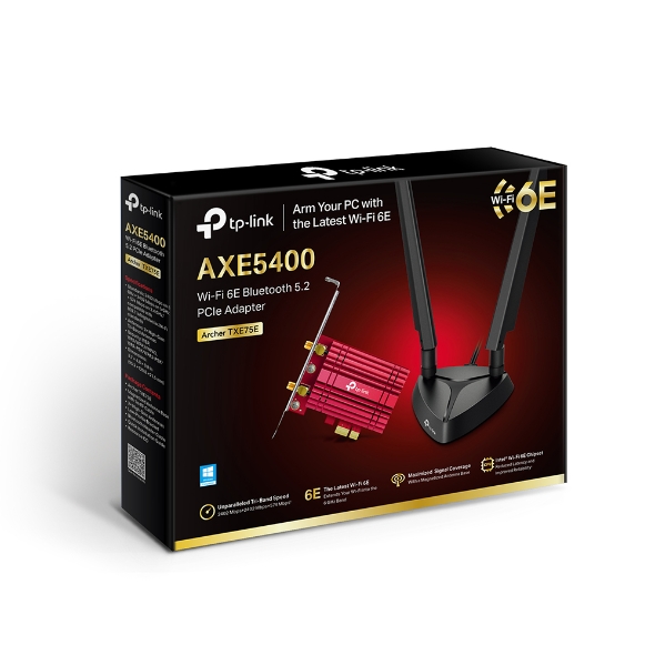 Archer TXE75E, AXE5400 Wi-Fi 6E Bluetooth 5.3 PCIe Adapter