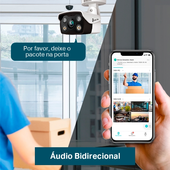 Câmera IP Externa Bullet 4MP Full-Color IA PoE 6