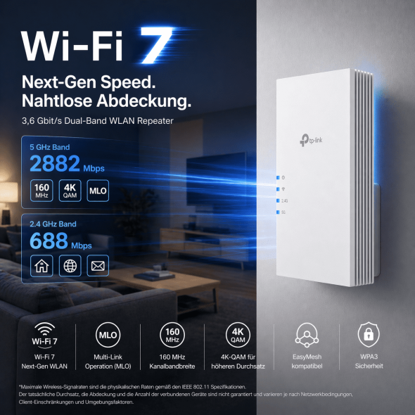 BE3600 Dual-Band Wi-Fi 7 Range Extender 2
