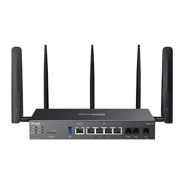 Omada 4G+ Cat6 AX3000 Wi-Fi 6 Gigabit Desktop DSL Gateway 1
