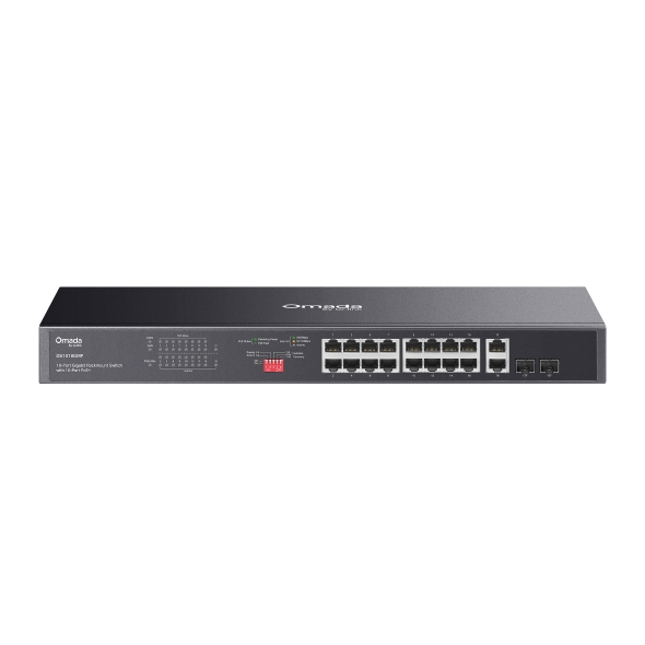 Omada 18-Port Gigabit Unmanaged Rackmount Switch with 16-Port PoE+ 1