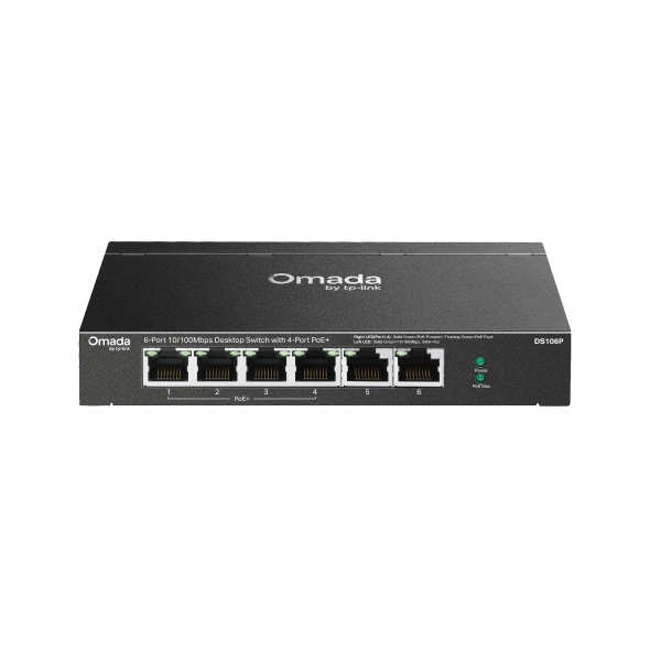 Omada 6-Port 10/100Mbps Unmanaged Desktop Switch with 4-Port PoE+