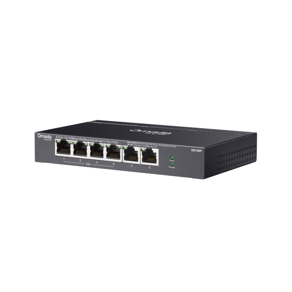 Omada 6-Port 10/100Mbps Unmanaged Desktop Switch with 4-Port PoE+