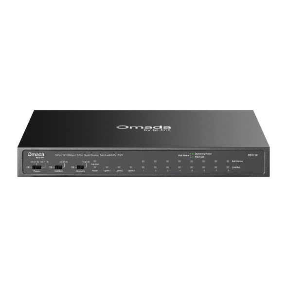 Omada 8-Port 10/100Mbps + 3-Port Gigabit Unmanaged Desktop Switch with 8-Port PoE+