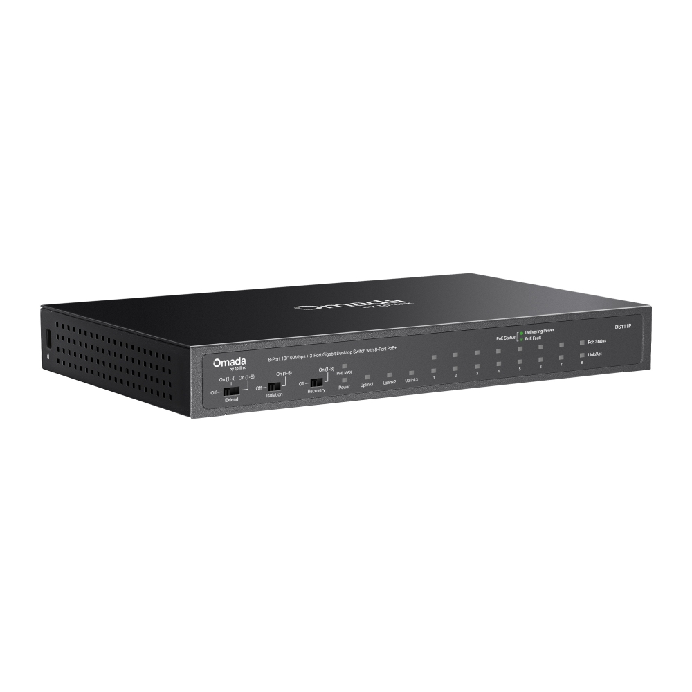 Omada 8-Port 10/100Mbps + 3-Port Gigabit Unmanaged Desktop Switch with 8-Port PoE+ 3
