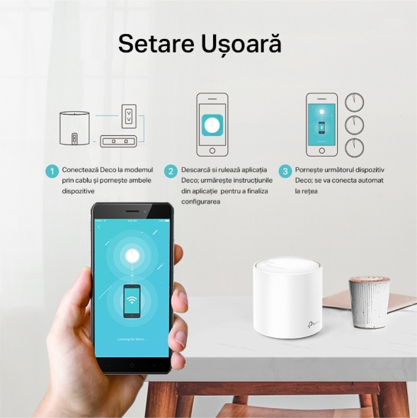 Sistem Mesh Wi-Fi 6 Dual-Band AX1800 cu acoperire în toată locuința 6