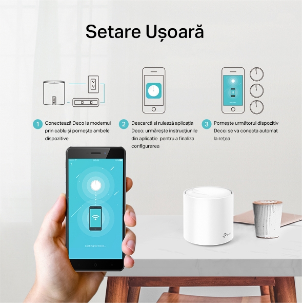 Sistem Mesh Wi-Fi 6 Dual-Band AX1800 cu acoperire în toată locuința 5