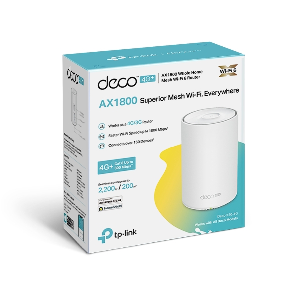 Deco X20-4G, 4G+ AX3000 Whole Home Mesh WiFi 6 Gateway (Availability based  on region)