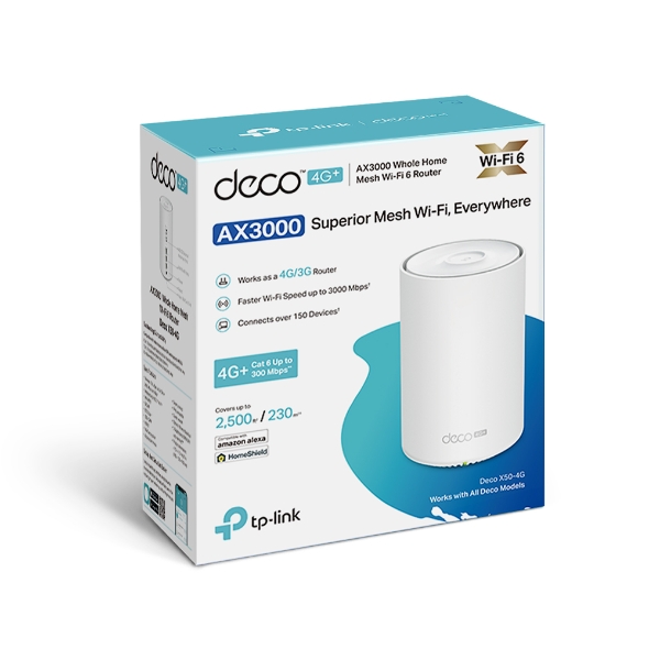 TP-LINK Deco X50-4G Bi-bande (2,4 GHz / 5 GHz) (DECO X50-4G(1-PACK))