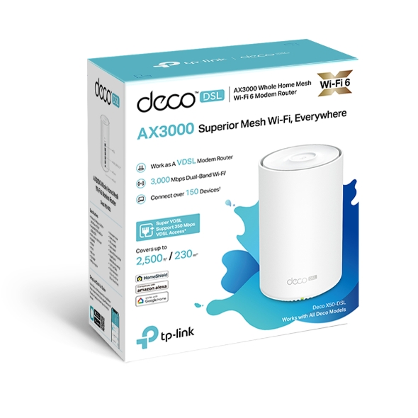 Deco X50-DSL | AX3000 VDSL Whole Home Mesh WiFi 6 Router | TP-Link