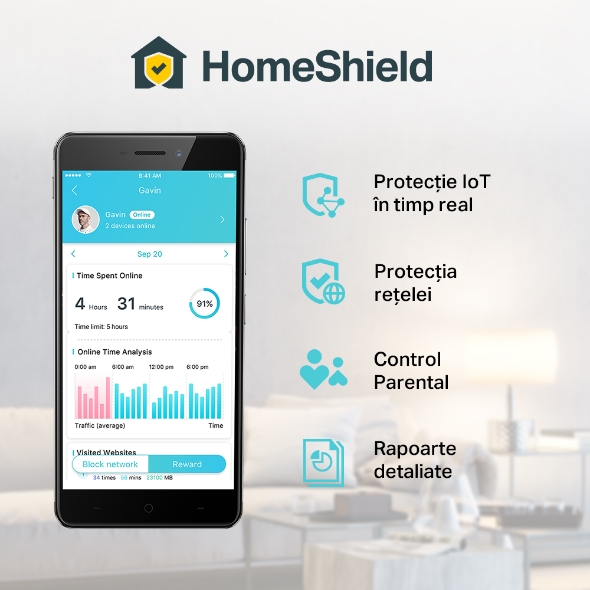 Sistem Mesh Wi-Fi 6 Tri-Band AX3600 cu acoperire în toată locuința 6