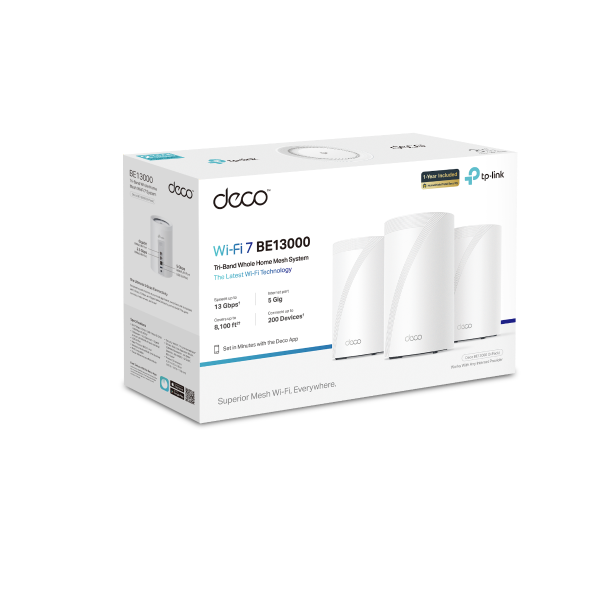 Deco 7 Pro BE13000 Tri-Band Whole Home Mesh WiFi 7 System 13