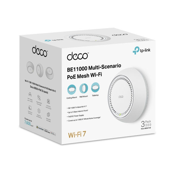 Deco 7 BE11000 Whole Home Mesh WiFi 7 System with PoE 13
