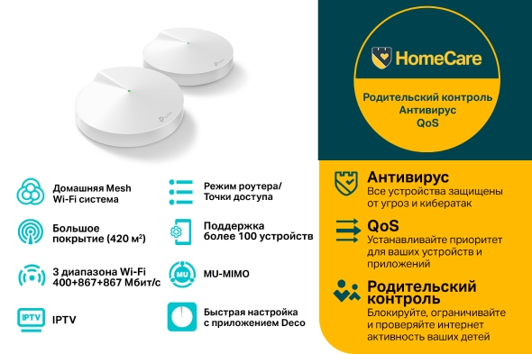 AC2200 Гигабитная домашняя Mesh-система Wi-Fi с поддержкой IoT 5