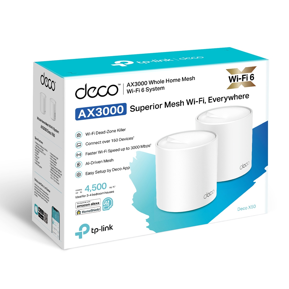 Deco X50 AX3000 Whole Home Mesh WiFi 6 System TP Link Canada