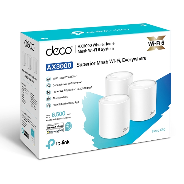 Deco X50, AX3000 Whole Home Mesh WiFi 6 System