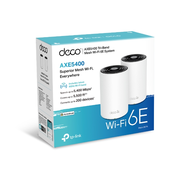  TP-Link Deco AXE5400 Tri-Band WiFi 6E Mesh System(Deco XE75) -  Covers up to 5500 Sq.Ft, Replaces WiFi Router and Extender, AI-Driven Mesh,  New 6GHz Band, 2-Pack : Everything Else