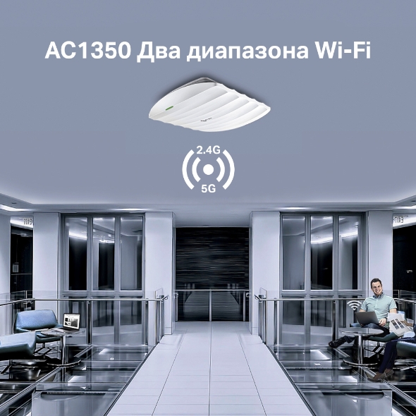 AC1350 Гигабитная двухдиапазонная потолочная точка доступа Wi-Fi