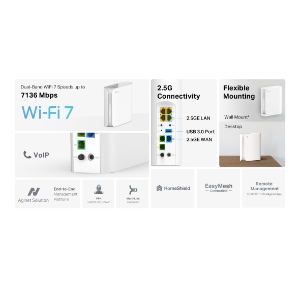 BE7200 Dual-Band Wi-Fi 7 VoIP Router	