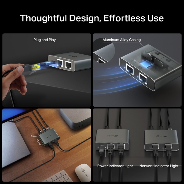 1 to 3 Gigabit Ethernet Splitter 10