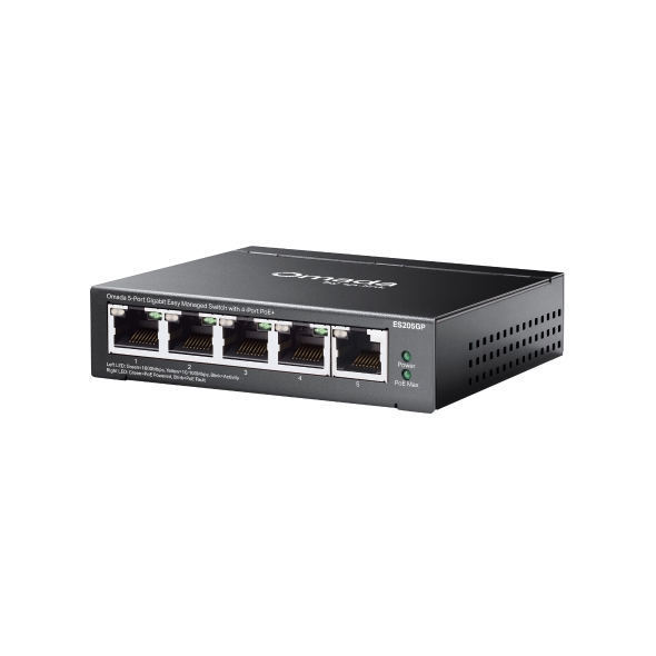 Omada 5-Port Gigabit Easy Managed Switch with 4-Port PoE+