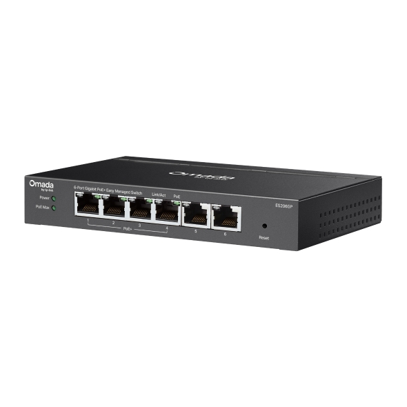 Omada 6-Port Gigabit Easy Managed Switch with 4-Port PoE+