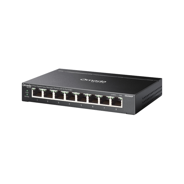 Omada 8-Port Gigabit Easy Managed Switch with 8-Port PoE+