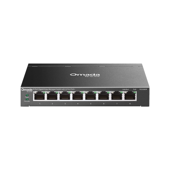 Omada 8-Port Gigabit Easy Managed Switch with 8-Port PoE+